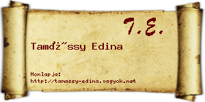 Tamássy Edina névjegykártya