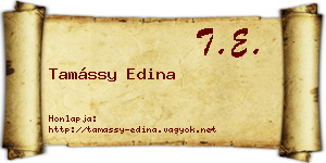 Tamássy Edina névjegykártya